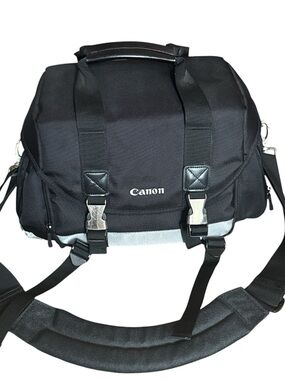 Canon Black and Silver Messenger Camera Bag